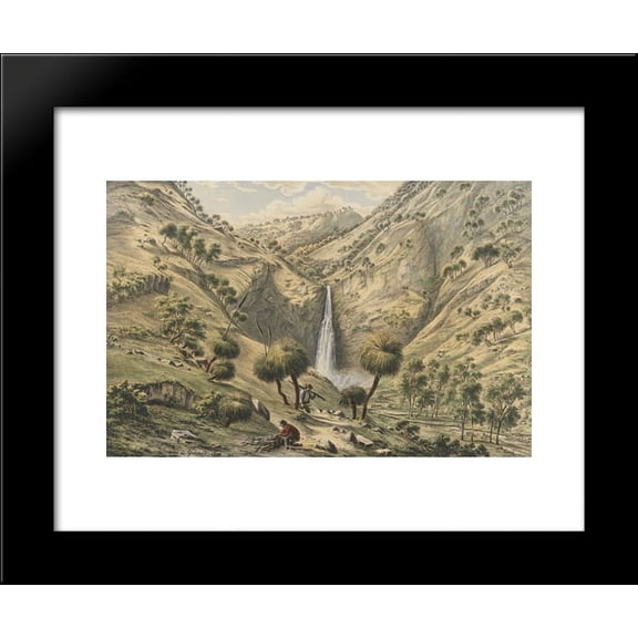 Fall of the First Creek, near Glen Osmond, South Australia 20x24 Framed Art Print by Eugene von Guerard