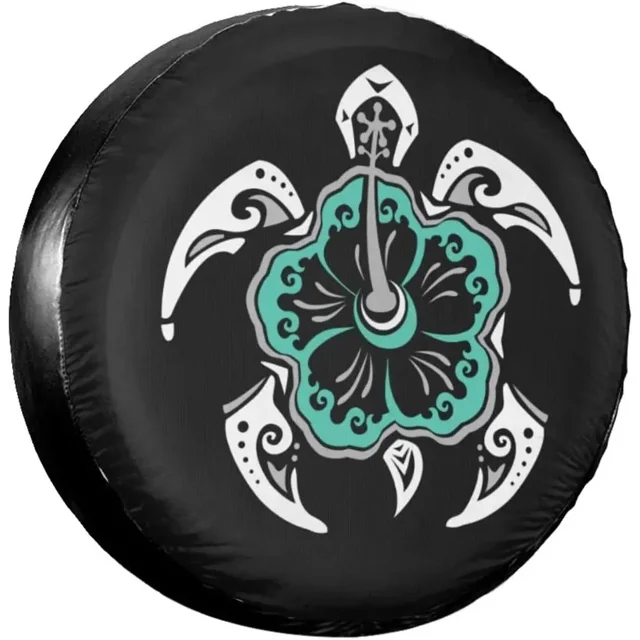 Fall r Hawaiian Tribe Flowers Of Hibiscus And Turtle Spare Tire Covers