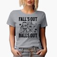 thumbnail image 1 of Fall's Out Balls Out, Retro Football & Pumpkin Art, Fall Merch Gift, Heather Grey T-Shirt, Medium, 1 of 5