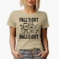 thumbnail image 1 of Fall's Out Balls Out, Retro Football & Pumpkin Art, Fall Merch Gift, Tan T-Shirt, 2XL, 1 of 5