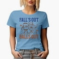 thumbnail image 1 of Fall's Out Balls Out, Retro Football & Pumpkin Themed Art, Fall Merch Gift, Baby Blue T-Shirt, Medium, 1 of 5