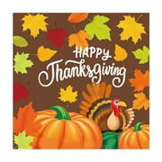 Fall theme Thanksgiving Party Supplies Kit, Serve 20, Autumn Harvest Disposable Dinnerware 6.5" Napkins, Great for Thanksgiving Party Decorations