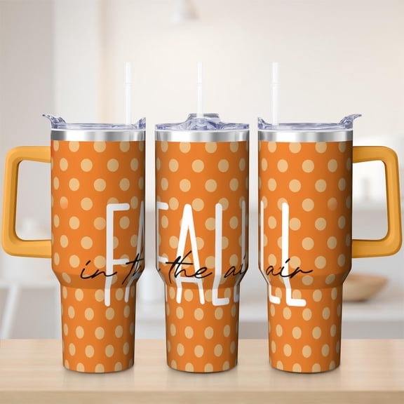 Fall tumbler 40 oz tumbler with handle and straw 304 stainless steel travel cup coffee mug water bottle suitable as a gifts for women Thanksgiving gift