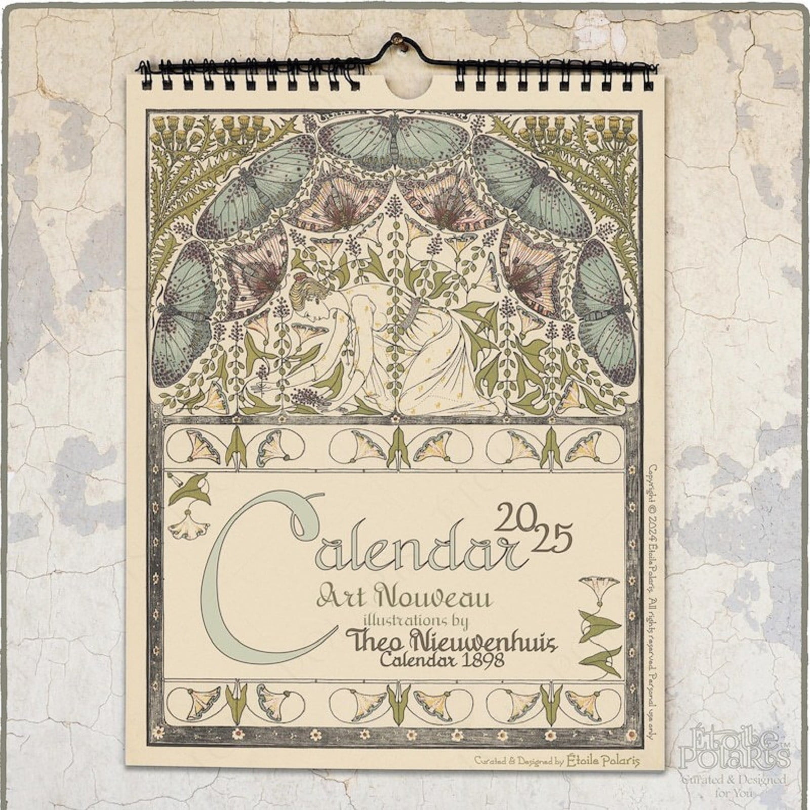 FallDeal 2025 Art Nouveau Calendar Highly Artistic,HighEnd Design 2025 Calendar Artistic Type