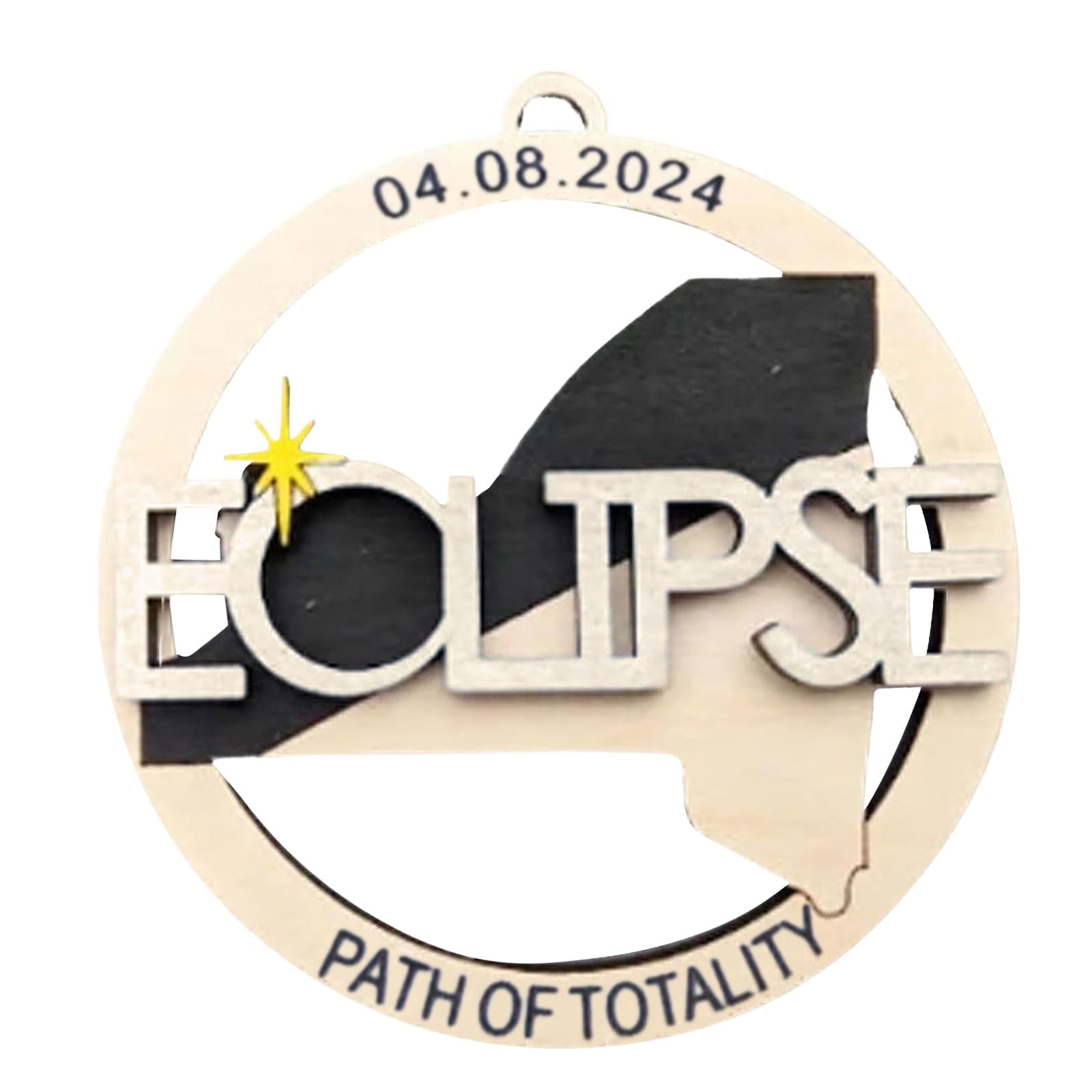 FallDeals! Solar 2024 Ornament Wooden 2024 Keepsake Path Of Totality