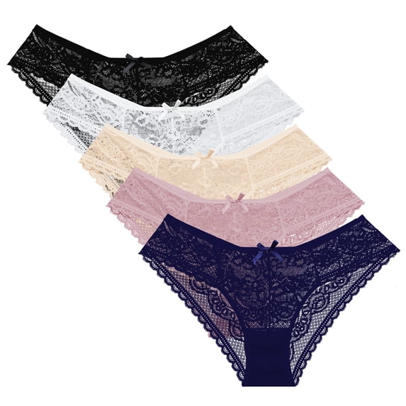 FallSweet Lace Panties for Women Ultra Thin Sexy Underwear Pack