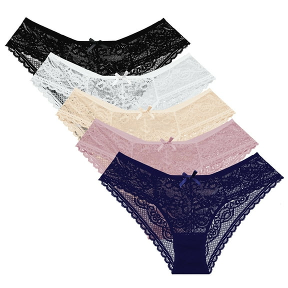 FallSweet Lace Panties for Women Ultra Thin Sexy Underwear Pack