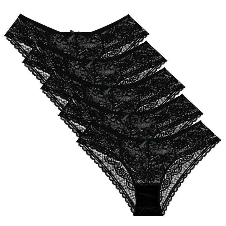 FallSweet Lace Panties for Women Ultra Thin Sexy Underwear Pack 