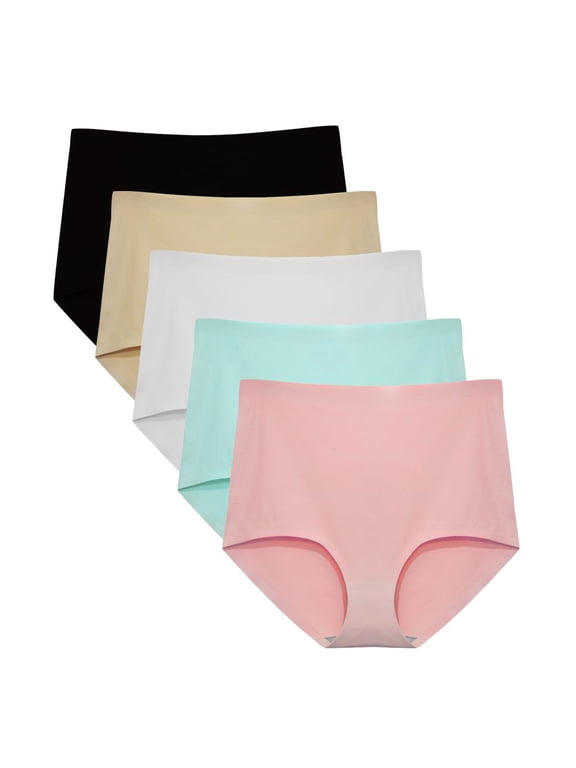 No Show High Waist Briefs Underwear for Women Seamless Panties Multi Pack