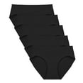 thumbnail image 1 of FallSweet No Show Underwear for Women Seamless High Cut Briefs Mid-waist Soft No Panty Lines,Pack of 5, 1 of 5