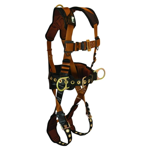 FallTech 7081SM Belted Full Body Harness , Brown/Black, Small/Medium