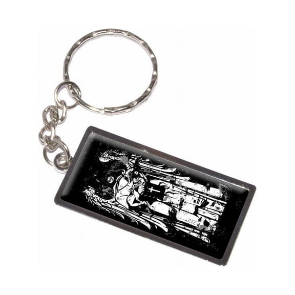 Fallen Angel Unholy Skeleton Grim Reaper Keychain Key Chain Ring