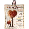thumbnail image 1 of Fallen Leaves Blanket to My Mom from Daughter Super Soft Warm Fuzzy for Bed Couch Office Travel Letter Printed Fleece Throw Blankets Gifts for Birthday Christmas Anniversary 60"x50", 1 of 6