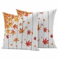 thumbnail image 1 of Fallen Maple Leaf Outdoor Waterproof Pillow Covers, Vintage Red Fruit Wooden Grain Decorative Square Throw Pillowcase Sofa Cushion Sham for Patio/Couch/Chair, 18"x18" 2 Pack, 1 of 8