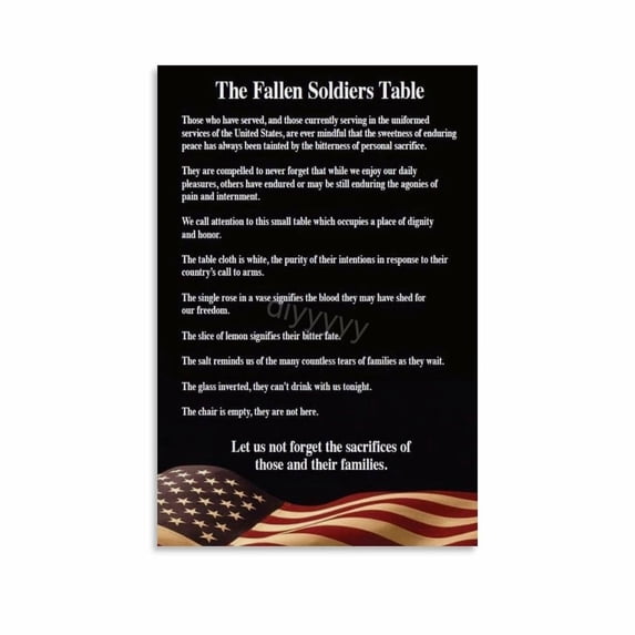 Fallen Soldier Memorial Sign Missing Man Table Memorial Day Veterans ...