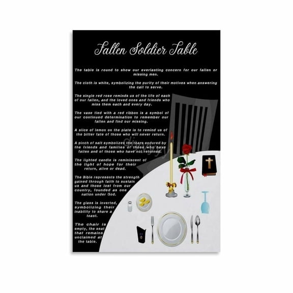 Fallen Soldier Memorial Sign Missing Man Table Memorial Day Veterans Day Poster (6) Canvas Painting Posters And Prints Wall Art Pictures for Living Room Bedroom Decor