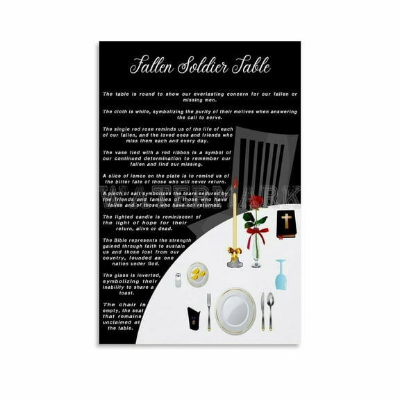 Fallen Soldier Memorial Sign Missing Man Table Poster Memorial Day (3) Canvas for Living Room Bedroom Decor