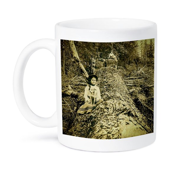 3dRose, Fallen Spruce in Washington State Vintage 1890s American Logging, 15oz Mug