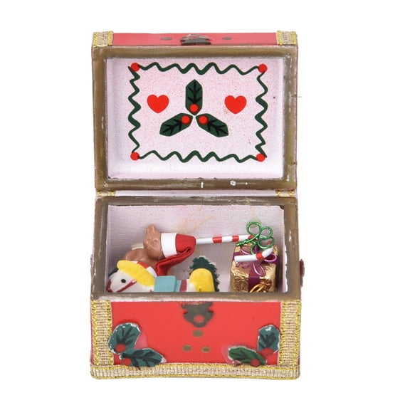 Falleo Clearance 1:12 Mini Dollhouse Decoration Furniture Pocket Christmas Treasure Box Miniature SceneChristmas Treasure Box