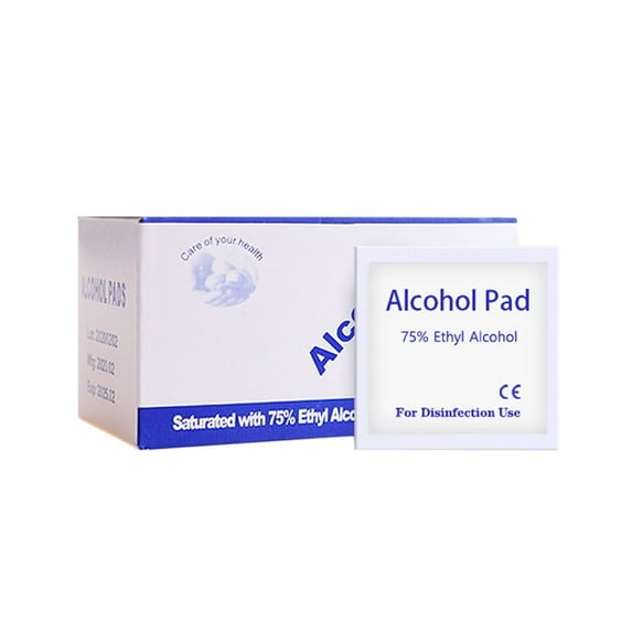 Falleo Clearance 100 Pcs 75% Alcohol Disinfectant Cotton Slices Wet Wipe for Outdoor Skin Cleaning Care