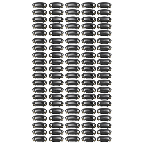 Falleo Clearance 100PCS Wig Clips Invisible Windproof 8 Teeth Hair Extension Clips for Hat Fixing Black