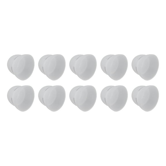 Falleo Clearance 10PCS Hearing Aid Domes 12mm/0.5in Double Layer Soft Silicone Washable Removable Anti StaticWhite