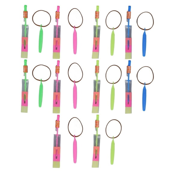Falleo Clearance 10pcs Outdoor LED Slingshot Toy Colored Bamboo Dragonfly Light Shooting Catapult for Children