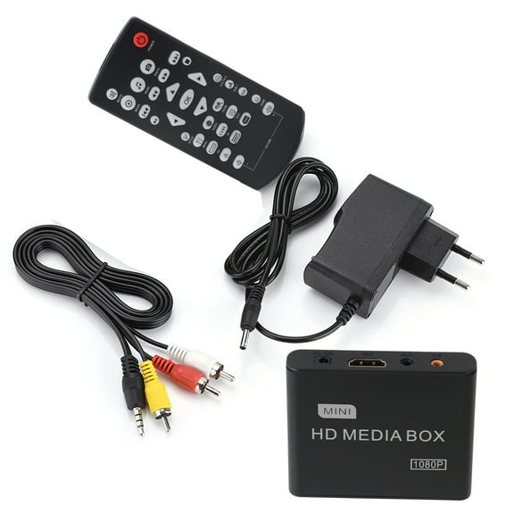 Falleo Clearance 110?240V Full HD Mini Box Media Player 1080P Media Player Box Support USB MMC RMVB MP3 AVI MKV EU Plug