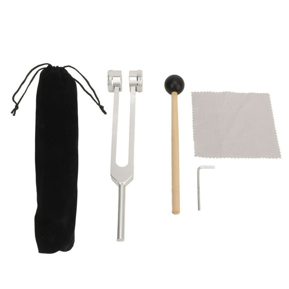 Falleo Clearance 128 Hz Tuning Fork with Hammer Ergonomic Aluminum Alloy 128 Frequency Tuning Fork for Healing