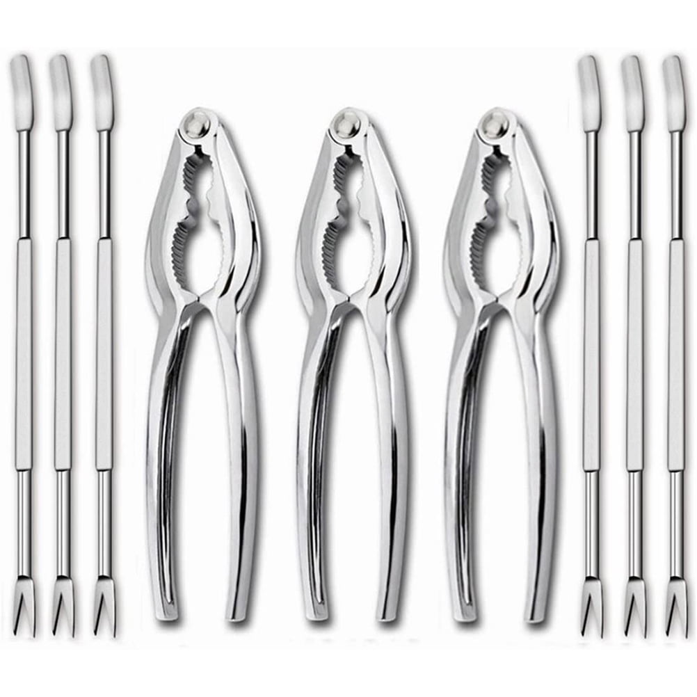 Falleo Clearance 12PCS Seafood Tools Crab Sheller Forks Set Opener