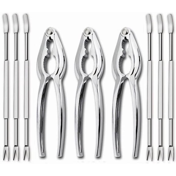Falleo Clearance 12PCS Seafood Tools Crab Sheller Forks Set Opener Shellfish Lobster Leg Sheller Kitchen Accessories