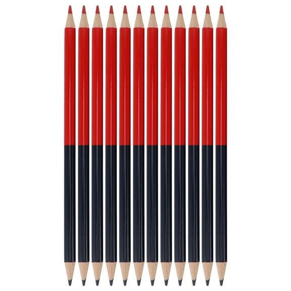 Falleo Clearance 12pcs Pencils Set Double Sided Erasable Pre Sharpened Pencils for Drawing Writing Correcting Homework Red and Blue Pencils