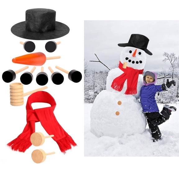 Falleo Clearance 13pcs/set Outdoor Snowman Decoration Accessories Kit Winter Christmas Decorations Kit for Kids