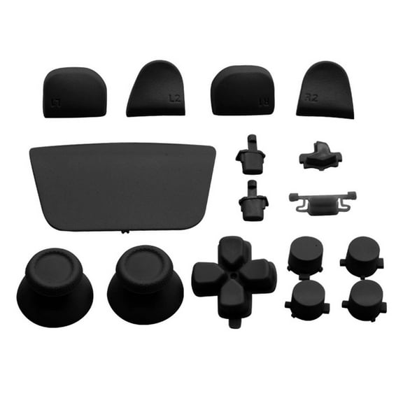 Falleo Clearance 16Pcs Game Controller Replacement Buttons for PS5 Gamepad Replacement Thumbstick Trigger Buttons for PS5 Controller Black