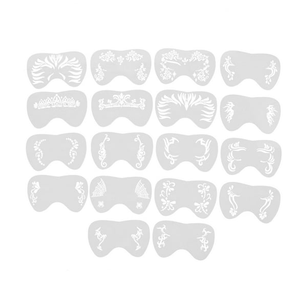 Falleo Clearance 18pcs Face Paint Stencils Reusable Washable Face Body Painting Templates for Party Holiday