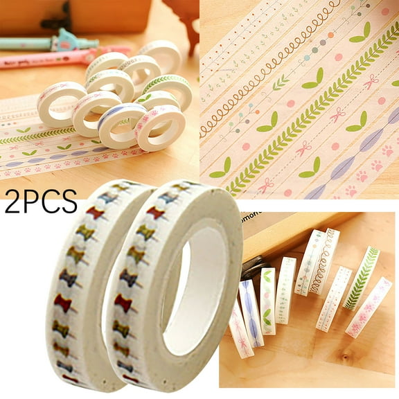Falleo Clearance 2PCS Christmas Tape Practical Diary Fine Dividing Line And Paper Tape Hand Account Border Decoration Fresh Narrow Edge Version Can Write Stickers