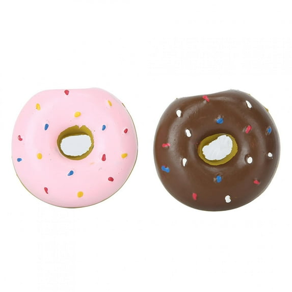 Falleo Clearance 2PCS Latex Pet Doughnut Shape Sounding Teeth Cleaning Protection Chewing Biting Interactive Training Toy for Dogs