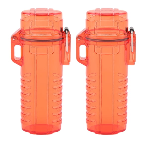 Falleo Clearance 2Pcs Lighter Case Waterproof Lighter Storage Container Plastic for Outdoor Camping Hiking Transparent Red