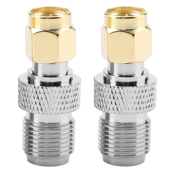 Falleo Clearance 2pcs SMA Male to F Female RF Coaxial Adapter Straight Coupling Connector