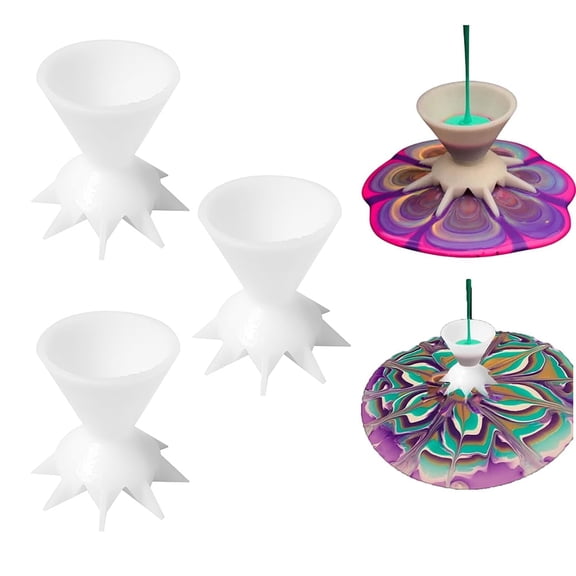 Falleo Clearance 3 Pcs Paint Pouring Split Cups for Acrylic Paint DIY Painting Paint Pour Cup Funnel Mini 7 Leg Funnel Split Cup Painting Supplies