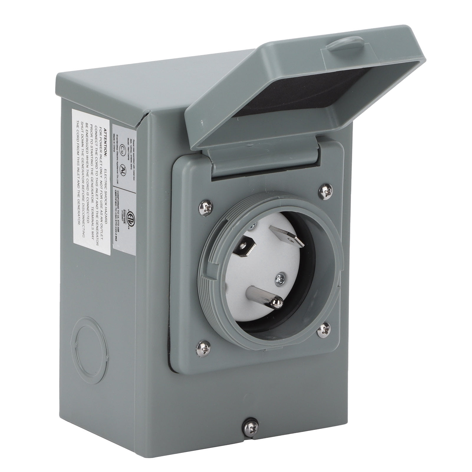 Falleo Clearance 30A Generator Power Inlet Box 125V 3750W Outdoor ...