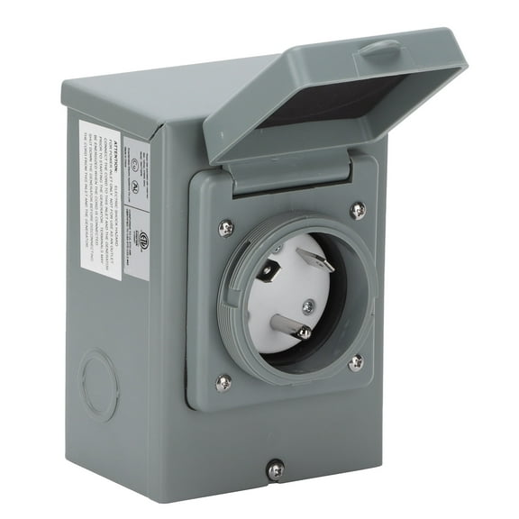 Falleo Clearance 30A Generator Power Inlet Box 125V 3750W Outdoor Weatherproof Socket Accessory for RV