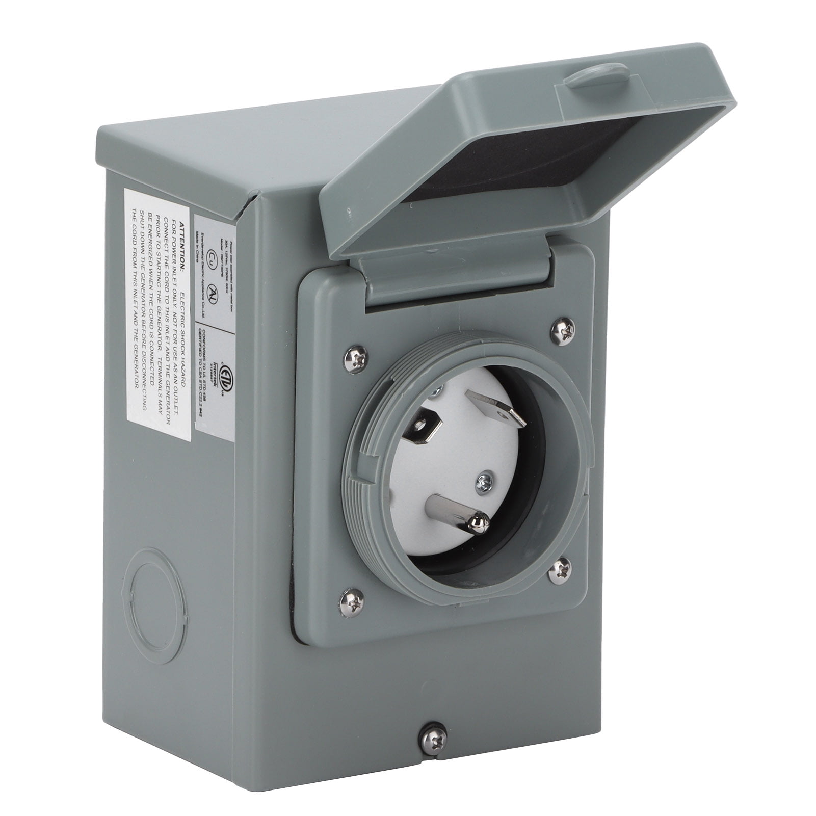 Generator Power Box Falleo Clearance 30A Generator Power Inlet Box 125V 3750W Outdoor ...