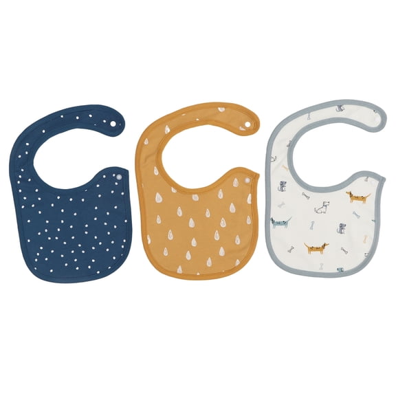 Falleo Clearance 3pcs Baby Bibs Cute Animal Patterns Button Closure Soft Cotton Water Absorption Infant Drool Bibs Dog