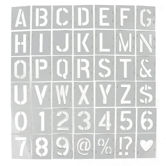 Falleo Clearance 42pcs Spray Paint Stencil Colored Drawing Portable DIY Alphabet Template Stencil for Home