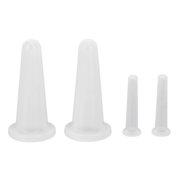 Falleo Clearance 4pcs Cupping Therapy Set Silicone Massage Vacuum Suction White Facial Cupping Set for Cosmetic Home Use
