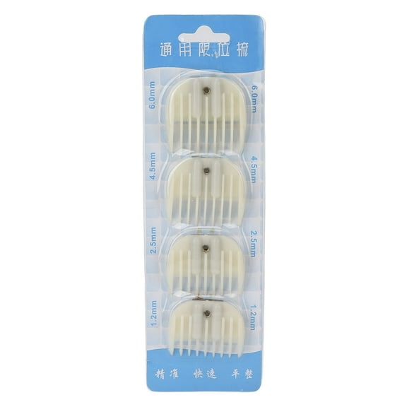 Falleo Clearance 4pcs Hair Clipper Guides Combs Professional Hair Trimmer Guard Combs for Universal ClippersWhite