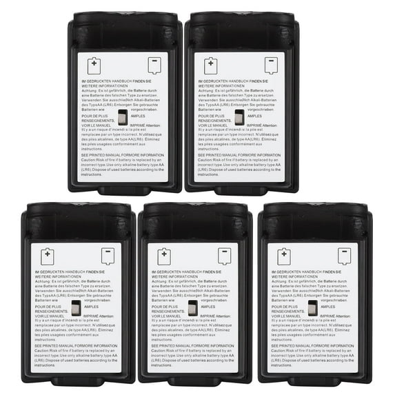 Falleo Clearance 5 PCS Universal Replacement Battery Shell Case Cover Kit for XBOX 360 Controller (Black)