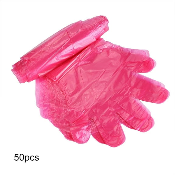 Falleo Clearance 50Pcs/Bag Plastic Disposable Long Arm Gloves for Farm Animals Veterinary Examination(Red)