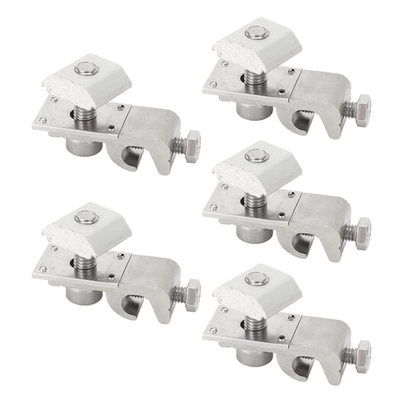 Falleo Clearance 5Pcs Solar Panel Grounding Lugs PV Mounting System Metal Clips Cable Clamps Bracket Earth Clip
